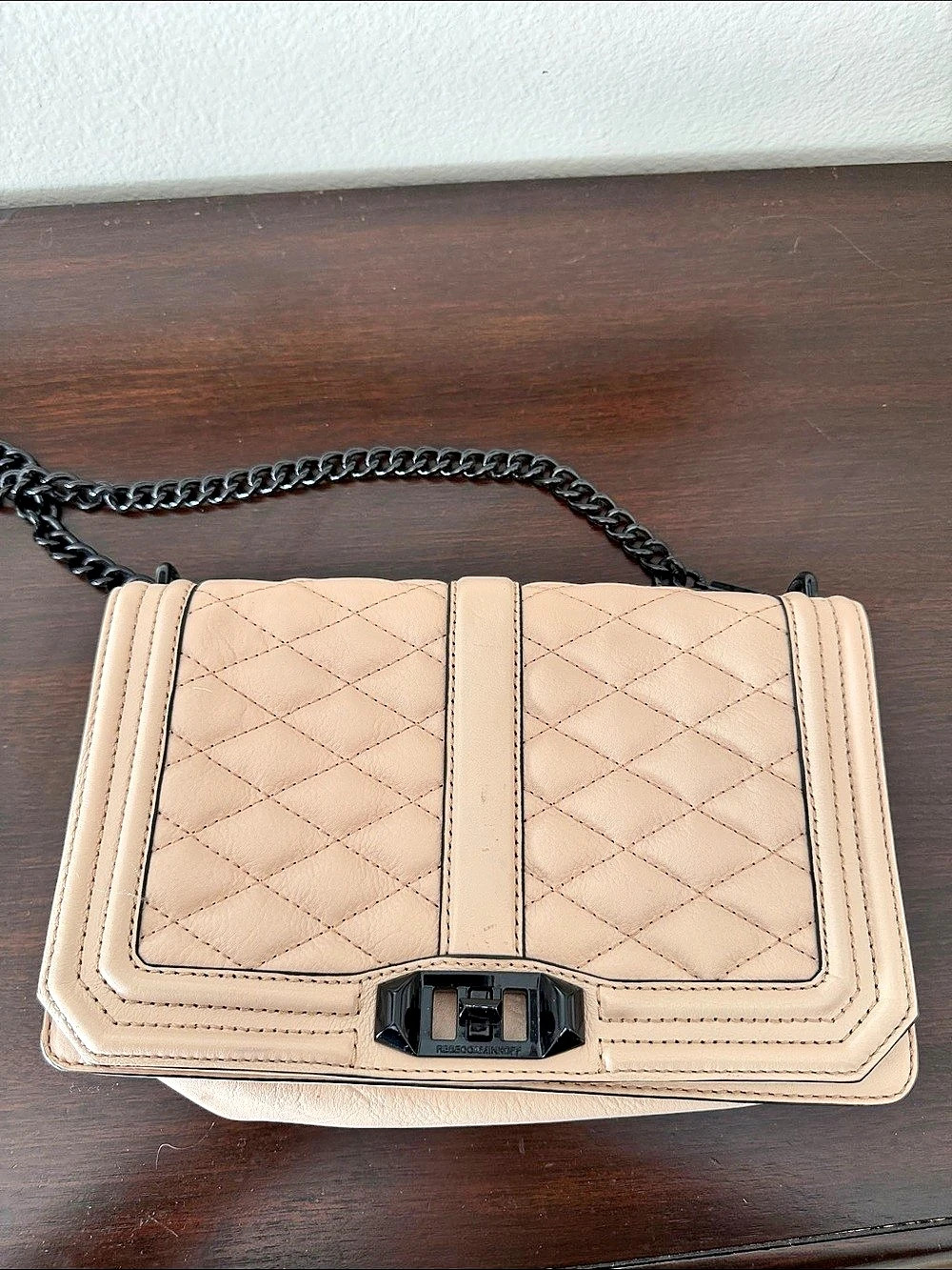 Rebecca Minkoff Love Crossbody Quilted Shoulder Bag in Pink